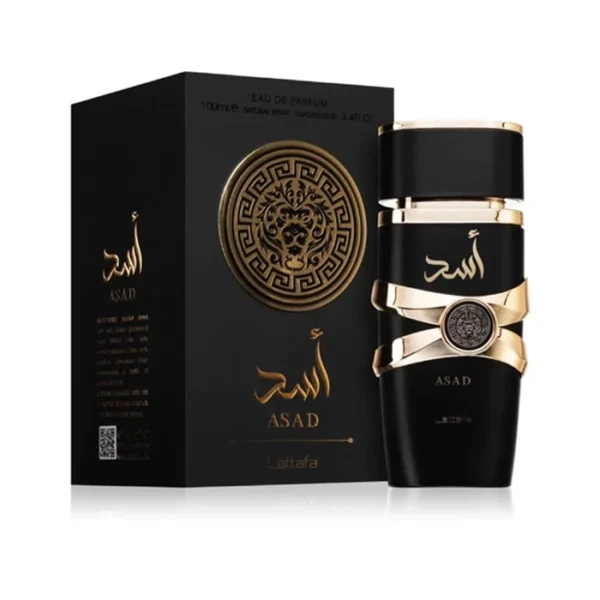 Asad by Lattafa Perfumes for Unisex Eau de Parfum Spray, 3.4 Ounce - Luxury Unisex - Vanilla Scent - Top Notes: Black Pepper, Pinapple, Tobacco - Long-Lasting Fragrance - Everyday Use - Travel Size - Ideal Gift - 100ml